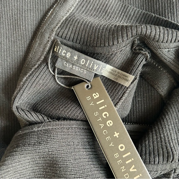 NWT Alice + Olivia Darcey Turtleneck Sweater Tank In Black, Size L - Picture 8 of 9